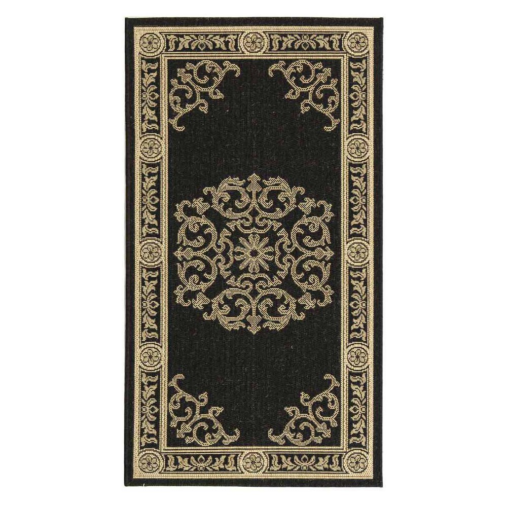  x 5' Outdoor Rug Black/Sand