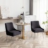 SEYNAR Modern Velvet Pleated Finish Back Dining Chair Set of 4 with Rear Handle - 3 of 4