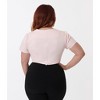 Unique Vintage Women's Pentagon Collar Knit Top Pale Pink 2X/18 - 3 of 4