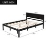 Queen Size Wood Platform Bed Frame with Headboard, Sturdy Slat Support, No Box Spring Required, Espresso Finish - 4 of 4