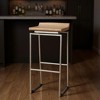 HomeRoots 31" Natural and Silver Solid Wood and Iron Low Back Bar Height Bar Chair - 2 of 4