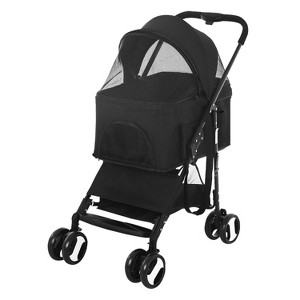 BestMassage Pet Stroller 3/4 Wheels Dog Stroller 3-in-1 Multifunction Dog Cat Jogger Stroller with Large Storage Basket Removable Pet Carrier - 1 of 4