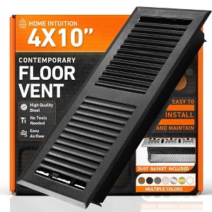 Contemporary Floor Register Vent with Mesh Cover Trap - 1 of 4
