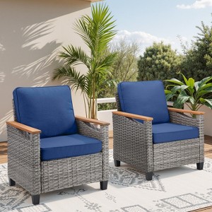Buenhomino Outdoor PE Wicker Furniture Set – Modular Chairs, Sofas, Ottomans & Tables with All-Weather Cushions for Patio, Garden, Deck & Porch - 1 of 4