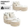 Grungis Round Chenille Single Sofa with Ottoman, Sleeper Accent Chair with 5 Pillows Soft Chenille Upholstered for Living Room - 2 of 4