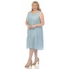 White Mark Plus Size Sleeveless Tiered Chambray Midi Dress - image 2 of 4