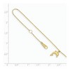 Black Bow Jewelry 14k Yellow Gold 1mm Cable Chain And Dolphin Charm Anklet, 9-10 Inch - 2 of 4