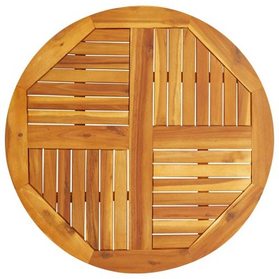 vidaXL Round Table Top - 31.5" x 0.9" -Solid Acacia Wood-Dining/Patio/Garden Use - Natural Oil Finish