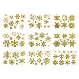 Unique Bargains Christmas Decorations Snowflakes Static Stickers for Windows Home Christmas Party 9Pcs - 1 of 4