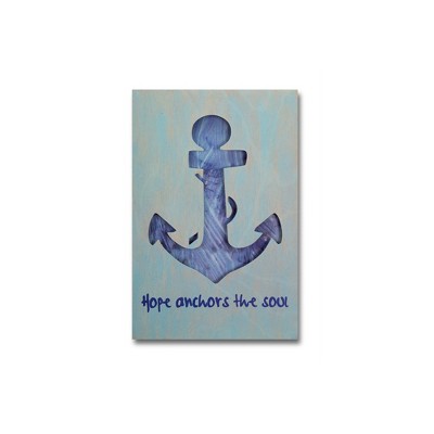 Melrose 23.25" Blue and Beige "Hope Anchors the Soul" Wall Plaque