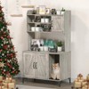 51.1 inch large Litter Box Enclosure with Platform and  4 Layer Storage Shelves,Hidden Cat House & Washroom Cabinet - 3 of 4