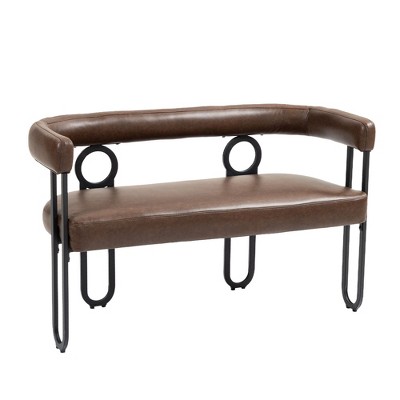 NicBex 46.46 Inch Small Loveseat Sofa Modern Upholstered Chenille Fabric 2 Seater Couch with Metal Legs for Living Room,Apartment