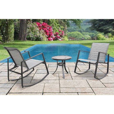 3pc Aurora Sling Patio Seating Set - Gray - Apollo Outdoor