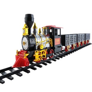 Northlight 20pc Black and Red Battery Operated Classic Train Set 12" - 1 of 4