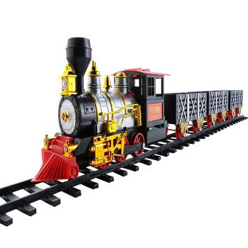 Northlight 20pc Black and Red Battery Operated Classic Train Set 12"