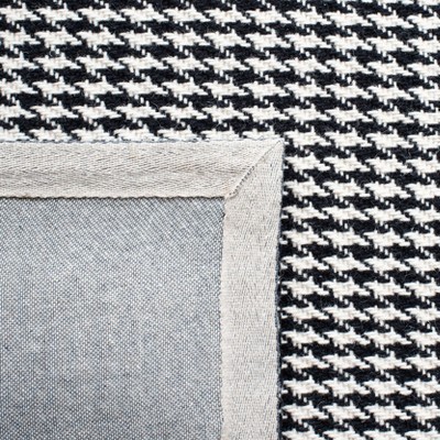 Handmade Black Wool Abstract Rectangular Rug, 3x5 Feet