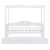 Twin Size Bed Frame With Trundle Bed , Solid Wooden Bed Frame Heavy Duty Slat Mattress Foundation Wooden Extendable Daybed For Living Room Bedroom - 2 of 4