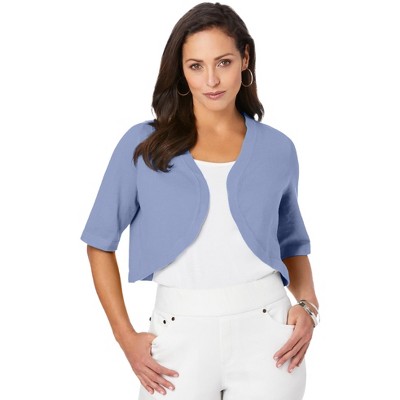 Jessica London Women's Plus Size Curved Hem Shrug