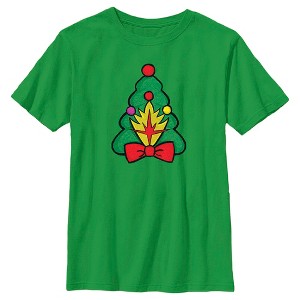 Boy's Guardians of the Galaxy Holiday Special Shield Christmas Tree T-Shirt - 1 of 4