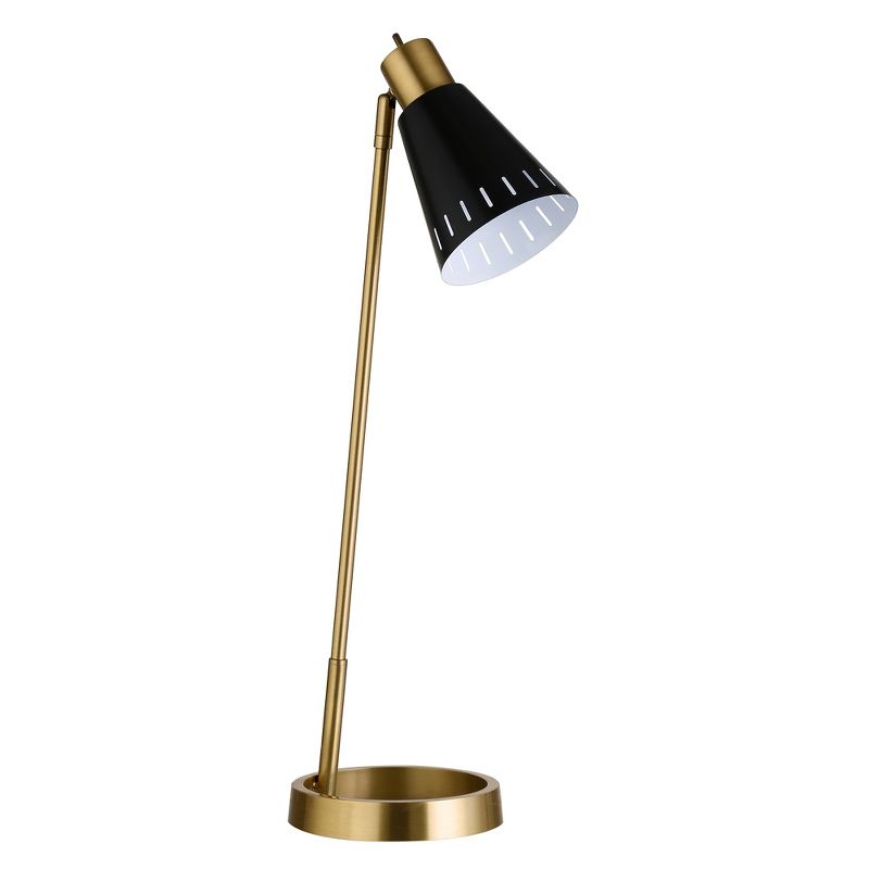 Hampton &#38; Thyme 27&#34; Tall Table Lamp with Metal Shade Brass/Matte Black, 1 of 10