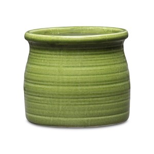Cheung's Kifon Curved Ceramic Ceramic Pot - Large - Olive Green - 1 of 4