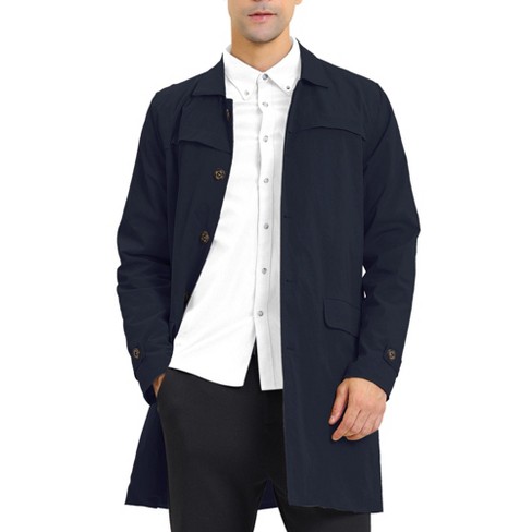 Lars Amadeus Men's Lightweight Single Breasted Windbreakers Overcoat ...