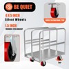 Platform Truck, Steel Cart - 2000 Lbs Capacity Heavy Duty Flatbed Dolly with 5 Inch Swivel Casters, 36" L x 24" W, 3-Side Handrails - 3 of 4