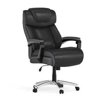 Flash Furniture HERCULES Series Big & Tall 500 lb. Rated LeatherSoft Executive Swivel Ergonomic Office Chair with Height Adjustable Headrest