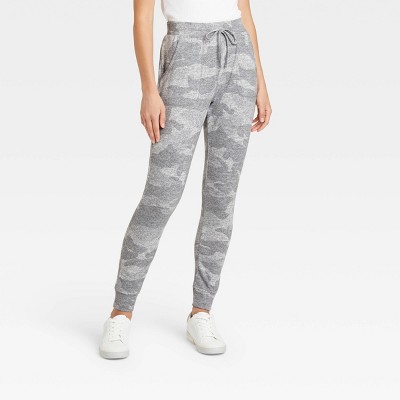 Women's Camo Slim Fit Jogger Leggings with Pockets and Drawstring - A New Day™