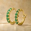 Pure Collection by Ross-Simons 0.40 ct. t.w. Emerald Huggie Hoop Earrings in 14kt Yellow Gold - 3 of 4
