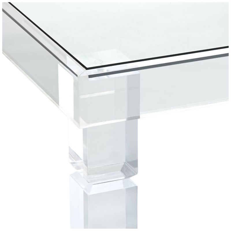 55 Downing Street Marley Modern Acrylic Rectangular Coffee Table 42" x 24" Clear Tempered Glass Tabletop for Living Room Bedroom Bedside Entryway Home, 5 of 10