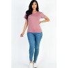 Slickblue Women's Basic Short Sleeve T-Shirt, Stretch Jersey Knit, Casual Everyday Fit, 10 Color Options, Size S-L - 2 of 4