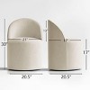 Modern Upholstered Dining Chair with Castors Round Dining Room Chair with Cushioned Backrest Linen Barrel Dining Chair for Kitchen -Tanpinhause - 3 of 4