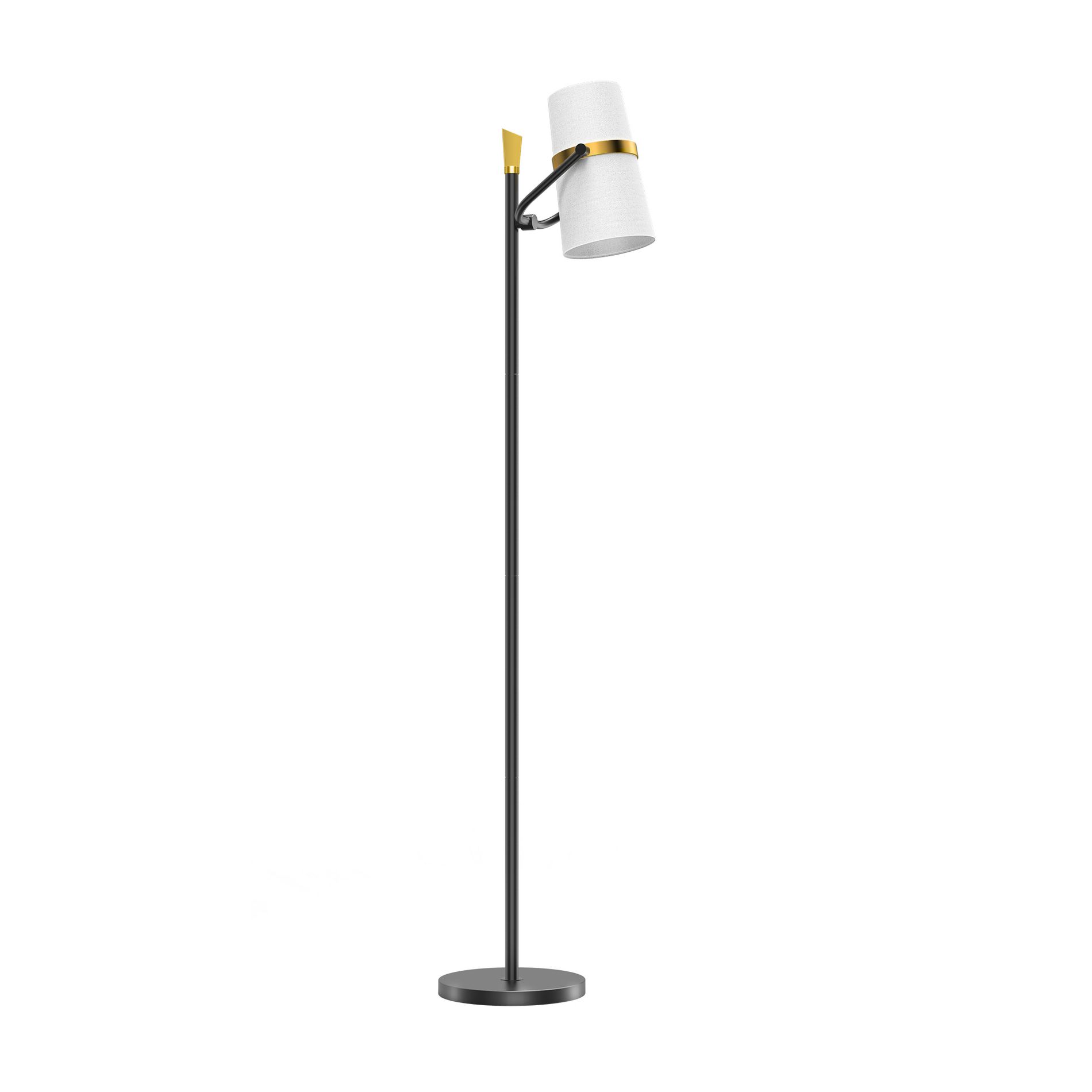 Maxax Modern Black Floor Lamp,  Gold Accent  Floor Lamp with Adjustable Arm for Living Room, Bedroom, Reading Area