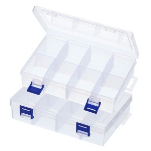 Unique Bargains Plastic Nail Bead Art Supplies Fishing Tools Craft Organizer 8.2x5.3x1.6 Inch 2 Pcs - 1 of 4