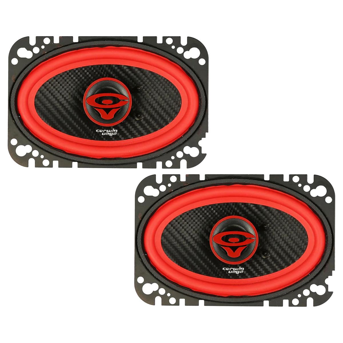 Cerwin Vega V46 Vega Series 4×6″ 2‑Way Coaxial Speaker – Hybrid CF/PP Cone, Silk Dome Tweeter, Rubber Surround – Compact Full‑Range Audio Pair