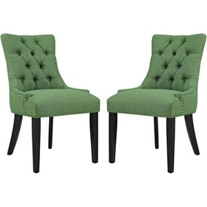 Modway Regent Dining Side Chair Fabric Set of 2 Green - 1 of 3