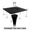 PAGED Round Dining Table, Modern Kitchen Table with MDF Tabletop and Steel Base, 23.6" Coffee Table for Living Room, Dining Room - 4 of 4