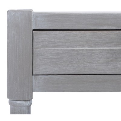 Whitewashed Grey Rectangular Wooden Coffee Table with Storage