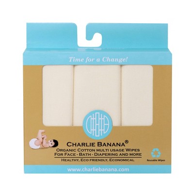 Charlie Banana Reusable Organic Wipes - 10ct