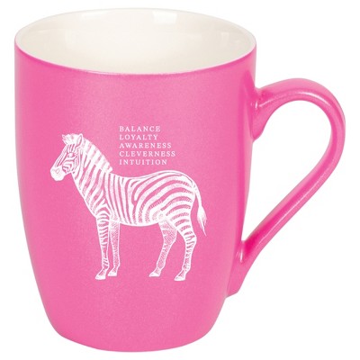 Elanze Designs 10 Ounce Ceramic Decorative Laser Engraved Giftable Novelty Tea Coffee Cup Mug Princess Pink Zebra Balance Loyalty Awareness Clever