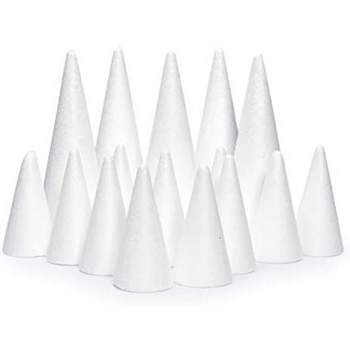 12 Pieces 8 Inch White Foam Cones Craft Cones Arts and Crafts
