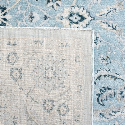 Isabella Light Blue Synthetic 8' x 10' Oriental Area Rug