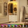 Besiost Freestanding Corner Closet with Hanging, Closet Rack with Drawers and Hooks - 4 of 4