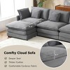 149.6" Modern Sofa Modular Sofa Couch Upholstered Corduroy L-Shape Sectional Sofa with Side Storage Pockets for Living Room, Beige - 4 of 4