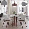 LeisureMod Bristol 27" Round Dining Table with Sintered Stone Top and Walnut Steel Pedestal Base for Modern Kitchen and Dining Room - 3 of 4