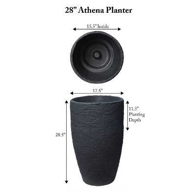 Athena 28.5" Brown Self-Watering Indoor Outdoor Planter