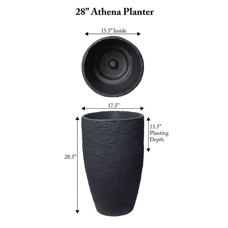 Algreen Products 87313 Athena 28.5" Self Watering Level Indicator Indoor Outdoor Plastic Planter with Overflow Drain, Brown, 2 of 7