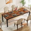Okak Farmhouse Wood Large Collaborative Desk Rectangle Dining Table,Long Modern Kitchen Dinner Table for Dining Room,Breakfast Nook - 2 of 4