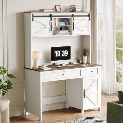 Anybear 47" Farmhouse Executive Desk with Drawers